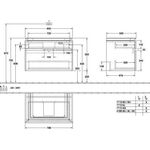 V&B Waschtischunterschrank LEGATO 800x550x500mm m Beleuchtung Glossy White
