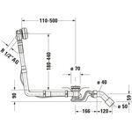 Duravit Ab-/Überlaufgarnitur QUADROVAL mit Wanneneinlauf chrom