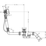 Ab-/Überlaufgarnitur AXOR EXAFILL S m Fs für Sonderwannen brushed brass