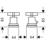 2-Loch Wannenrandarmatur AXOR CITTERIO DN 15 m Therm. m Kreuzgr. bru bl chrome