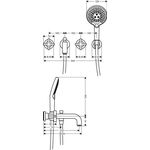 3-Loch-Wannenarmatur AXOR CITTERIO DN 15 UP m Ros. m Kreuzgr. bru bronze