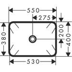 HG Aufsatzwaschtisch Xuniva Q o Hahnloch ohne Überlauf 550x400mm weiß