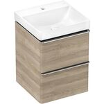 HG Waschtischunterschrank Xelu Q 480x605x475mm eiche natur Griff chrom