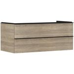 HG Waschtischunterschrank Xelu Q 1180x485x550mm Ei na Griff mattschwarz