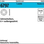 Zahnscheibe DIN 6797 FormA außengezahnt A 17 1.4310 50 Stück - VPE: 50