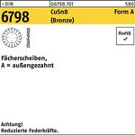 Fächerscheibe DIN 6798 FormA außengezahnt A 5,3 CuSn Bronze 100 Stück - VPE: 100
