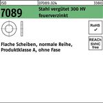 Unterlegscheibe ISO 7089 o.Fase 20 Stahl vergütet 300 HV feuerverz. 200 Stück - VPE: 200