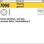 Unterlegscheibe ISO 7090 Fase 2,5 Messing gedreht 100 Stück - VPE: 100