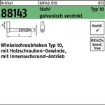 Winkelschraubhaken R 88143 Typ 10 65x 5,8x 10 Stahl galv.verz. 100St. - VPE: 100