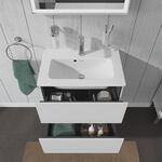 Duravit Waschtischunterbau L-CUBE 620x391mm 2 Schubk we hgl ES Ahorn mitte
