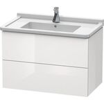 Duravit Waschtischunterbau L-CUBE 820x469mm 2 Schubk we hgl ES Ahorn mitte