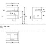 V&B Waschtischunterschrank COLLARO 604x546x444mm m LED-B. Soft Grey