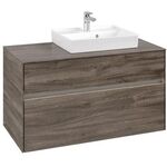 V&B Waschtischunterschrank COLLARO 100x54,8x50cm WT re m LED-B. Stone Oak