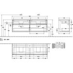 V&B Waschtischunterschrank COLLARO 160x54,8x50cm m LED-B. White Matt