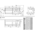 V&B Waschtischunterschrank COLLARO 140x54,8x50cm WT re m LED-B. White Wood