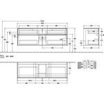 V&B Waschtischunterschrank COLLARO 160x54,8x50cm WT mttg m LED-B. w Wood