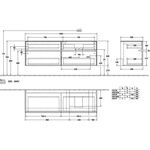 V&B Waschtischunterschrank COLLARO 160x54,8x50cm WT re m LED-B. Kansas Oak