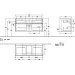 V&B Waschtischunterschrank COLLARO 120x54,8x50cm WT mttg m LED-B. w Matt