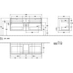 V&B Waschtischunterschrank COLLARO 140x54,8x50cm WT mttg Glossy White