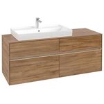 V&B Waschtischunterschrank COLLARO 140x54,8x50cm WT li m LED-B. Kansas Oak