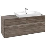 V&B Waschtischunterschrank COLLARO 140x54,8x50cm WT re m LED-B. Stone Oak