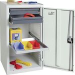 Werkzeug-/Beistellschrank H1000xB500xT500mm 2Schubladen,1BD grau/anthrazitgrau