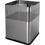 Papierkorb 18l H325xB240xT240mm quad.VA silber HELIT