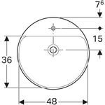 Geberit Halbeinbauwaschtisch VariForm rd d= 50cm m Hahnloch mit Überlauf weiß