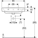 Geberit Waschtisch RENOVA PLAN o HL mit Überlauf 650x480mm weiß KT