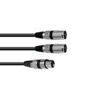 OMNITRONIC Adapterkabel XLR(F)/2xXLR(M) 0,5m sw