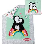 Pu-Bettdecke Pinguin Pünktchen m. Kissen