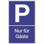 Parkplatzbeschilderung Parken f.Gäste L250xB400mm Ku.blau/weiß