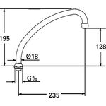 Grohe Rohrauslauf 5 Stück Ausldg 235mm chr