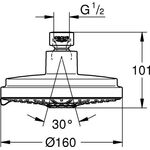 Grohe Kopfbrause RAINSHOWER C 160 d= 160mm chr