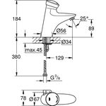 Grohe Selbstschl.-WTB EURODISC SE m Mischung 6 V Batt chr