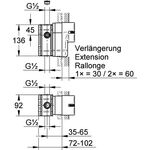 EICHELBERG Verlängerungsset 1/2" f UP 30mm Wanne-UP