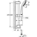 Grohe Brausestangenset EUPHORIA 110 Champagne chr