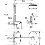 Grohe Duschsystem RAINSHOWER SYSTEM SC Duo 360 m Thermostat-Batt chr