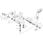 Grohe Wannenbatterie COSTA 1/2Zoll m Brausegarnitur chr