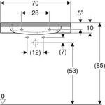 Geberit Waschtisch PUBLICA 700x550mm demenzgerecht o Ausschn. weiß