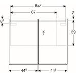 Geberit Spiegelschrank OPTION mit Beleuchtung, 2 Türen 900x700x150mm