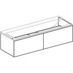 Geberit Waschtischunterschrank XENO² 1395x350x473mm Melam Holzstruktur/scultu