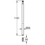 Grohe Ersatzrohr für Duschsysteme, chrom +15 cm