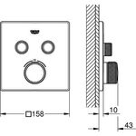 Thermostat GROHTHERM SMARTCONTROL eckig 2 ASV ha graph
