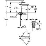 GROHE Einhand-Waschtischbatterie Lineare 1/2Zoll S-Size ha graph gebü