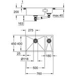 Grohe Edelstahlspüle K700U 760x450mm edelstahl