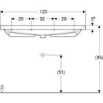 Geberit Waschtisch ACANTO 1200x480mm o HL ohne Überlauf weiß KT