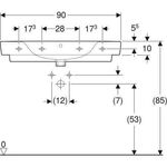 Geberit Aufsatzwaschtisch RENOVA PLAN m Abl. m HL m Überlauf 900x480mm weiß KT