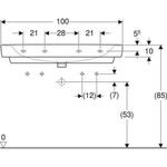Geberit Aufsatzwaschtisch RENOVA PLAN 1000x480mm m HL li u re m ÜL weiß KT