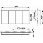 Keuco Spiegelschrank ROYAL MODULAR 2.0 Breite 1900mm Höhe 900mm Tiefe 160mm